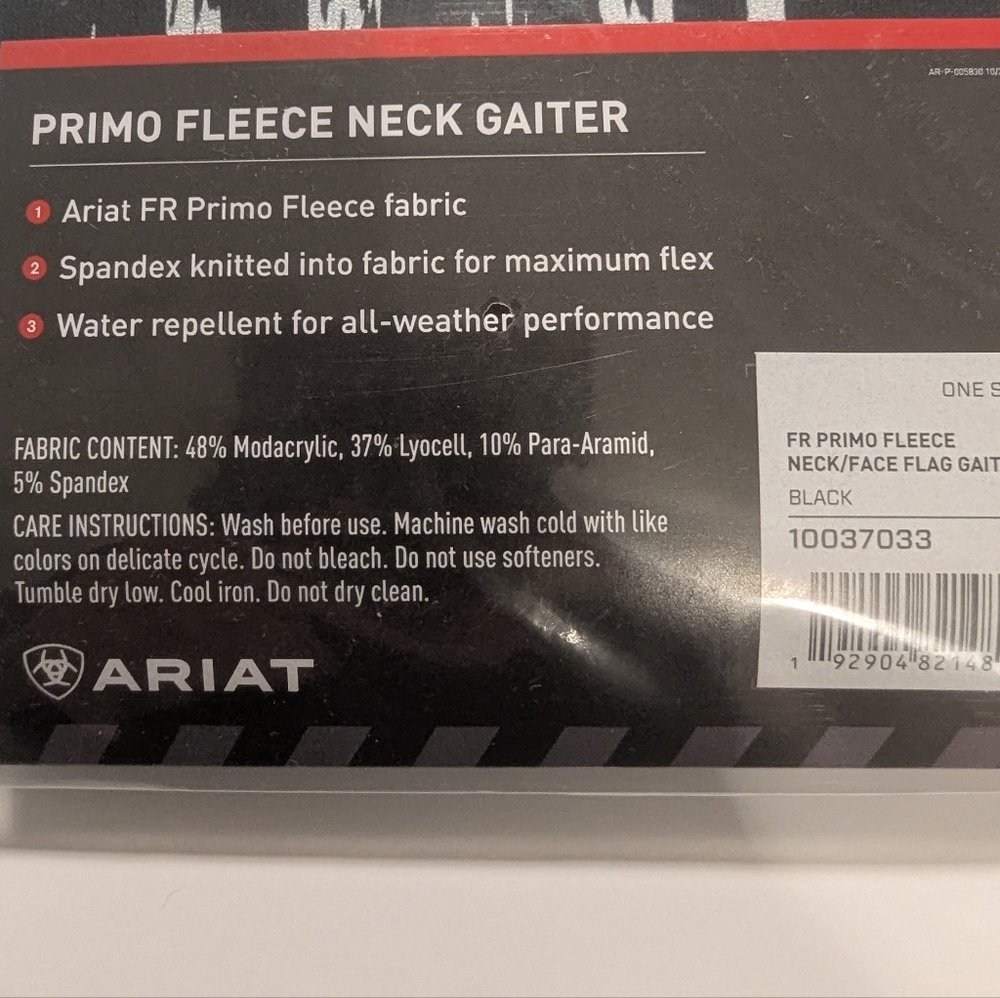 Ariat Work FR Primo Fleece Neck/Face Gaiter With Flag - One Size Fits Most - Picture 6 of 6